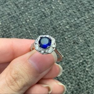 Sterling Silver and Sapphire Ring